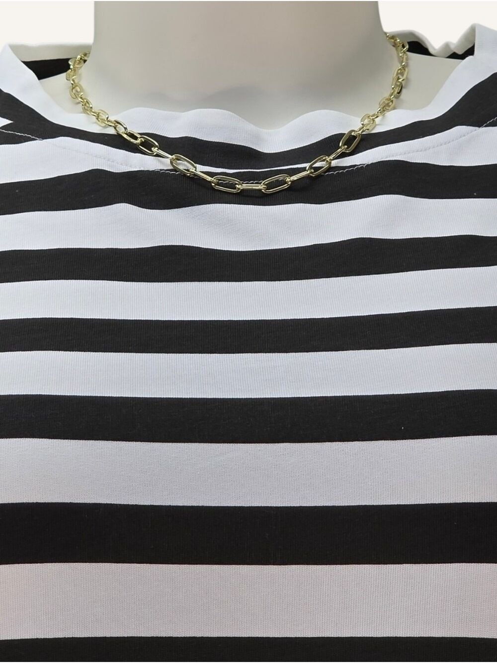 Ampersand Avenue Boyfriend Tshirt XL Black White Striped Oversized NWT - Picture 7 of 11